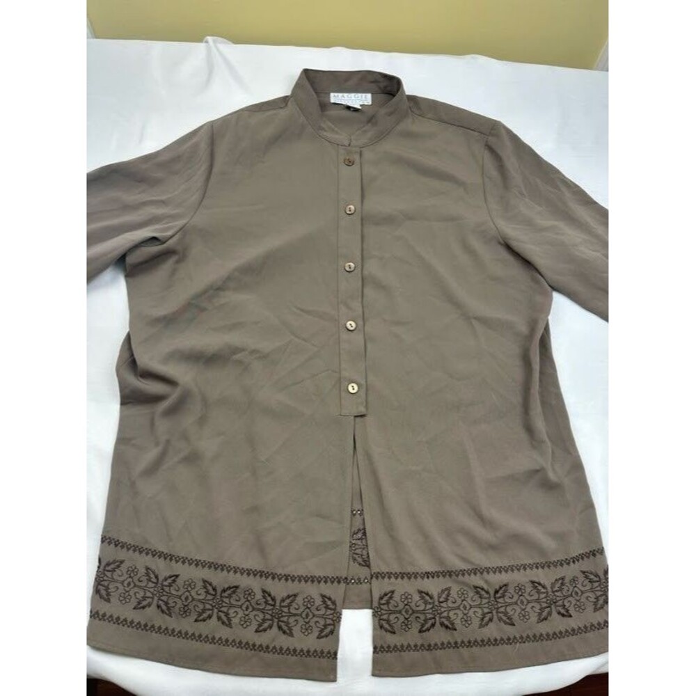 Maggie McNaugton Womens 2xL Blouse Brown